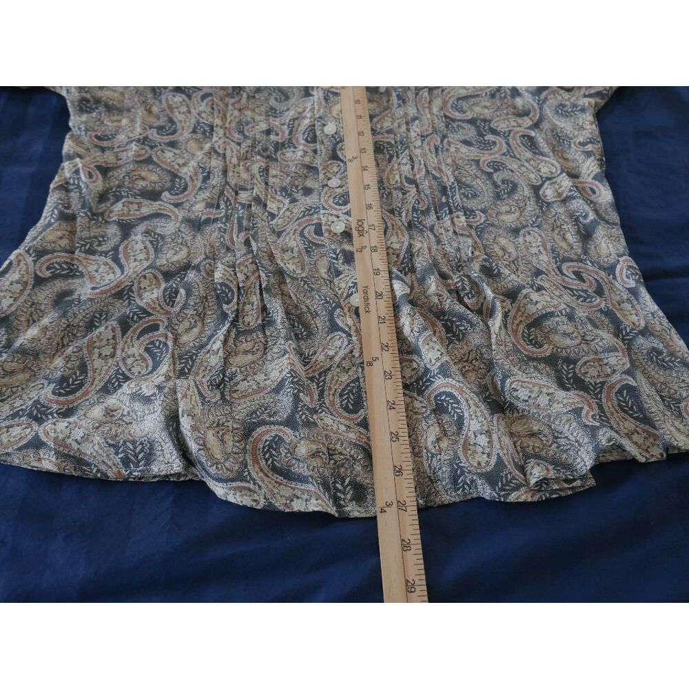 Ruby Rd V-neck 3/4 Sleeve button down shirt M #1683-B4 - Picture 7 of 9